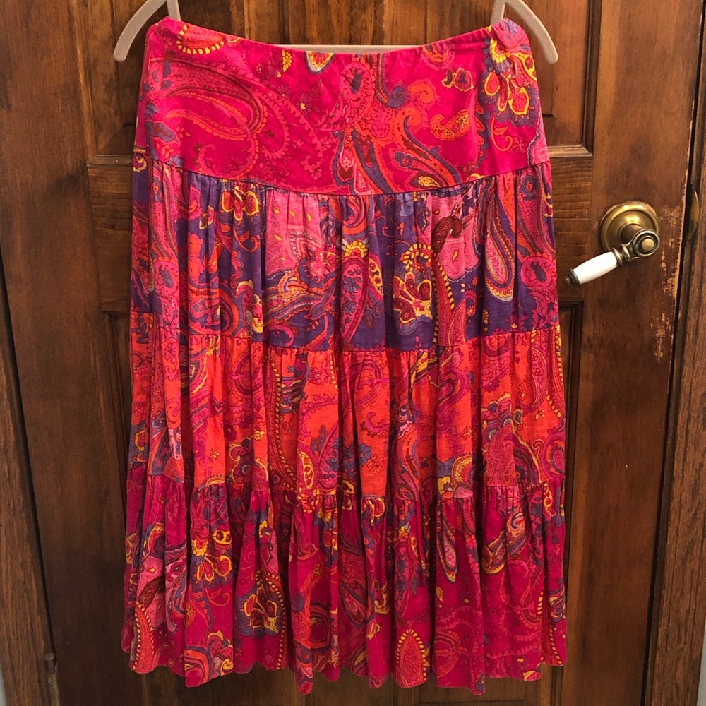 Ralph Lauren Skirt Pink Peasant Size S